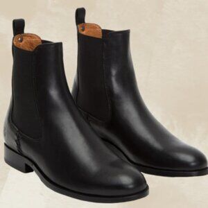Frye Black Leather Melissa Chelsea Ankle Boot US Size 8.5 Pull-on